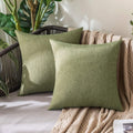 Miulee Pack of 2 Decorative Outdoor Solid Waterproof Throw Pillow Covers Euro Sham Faux Linen Garden Farmhouse Cushion Cases for Patio Tent…