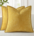 decorUhome Summer Chenille Soft Cozy Throw Pillow Covers 22x22 Set of 2, Modern Farmhouse Boho Velvet Decorative Euro Sham Pillow Cases wit…