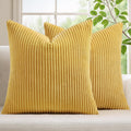 Mecatny Corduroy Summer Decorative Throw Pillow Covers 20x20 Set of 2 for Sofa Living Room, Soft Neutral Boho Couch Pillow Covers for…
