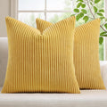 Mecatny Corduroy Summer Decorative Throw Pillow Covers 24x24 Set of 2 for Sofa Living Room, Soft Neutral Boho Couch Pillow Covers for…