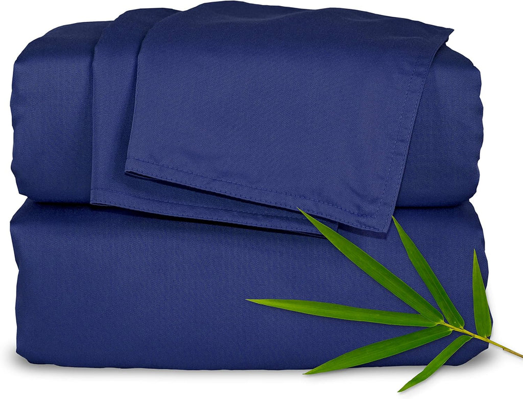 PureBamboo Pure Bamboo Twin Sheets, Genuine 100% Organic Viscose Derived from Bamboo Bed Sheet Set, Luxuriously Soft & Cooling, Double Stit…