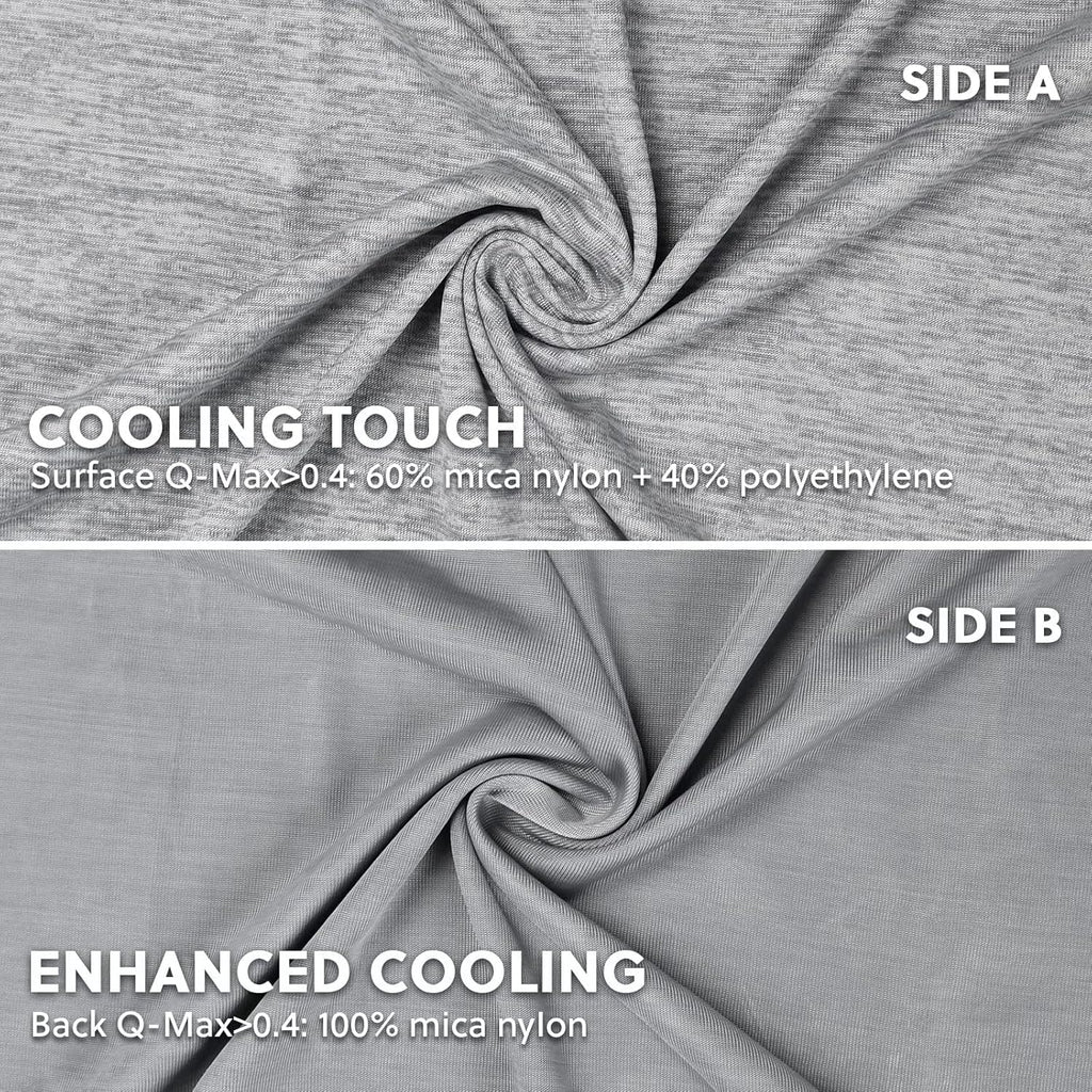 Homfine Cooling Pillowcase Body Size - Double Side Q-Max 0.439 Cooling Fiber for Pillow Protector, Breathable Long Cold Pillow Cover for Ho…