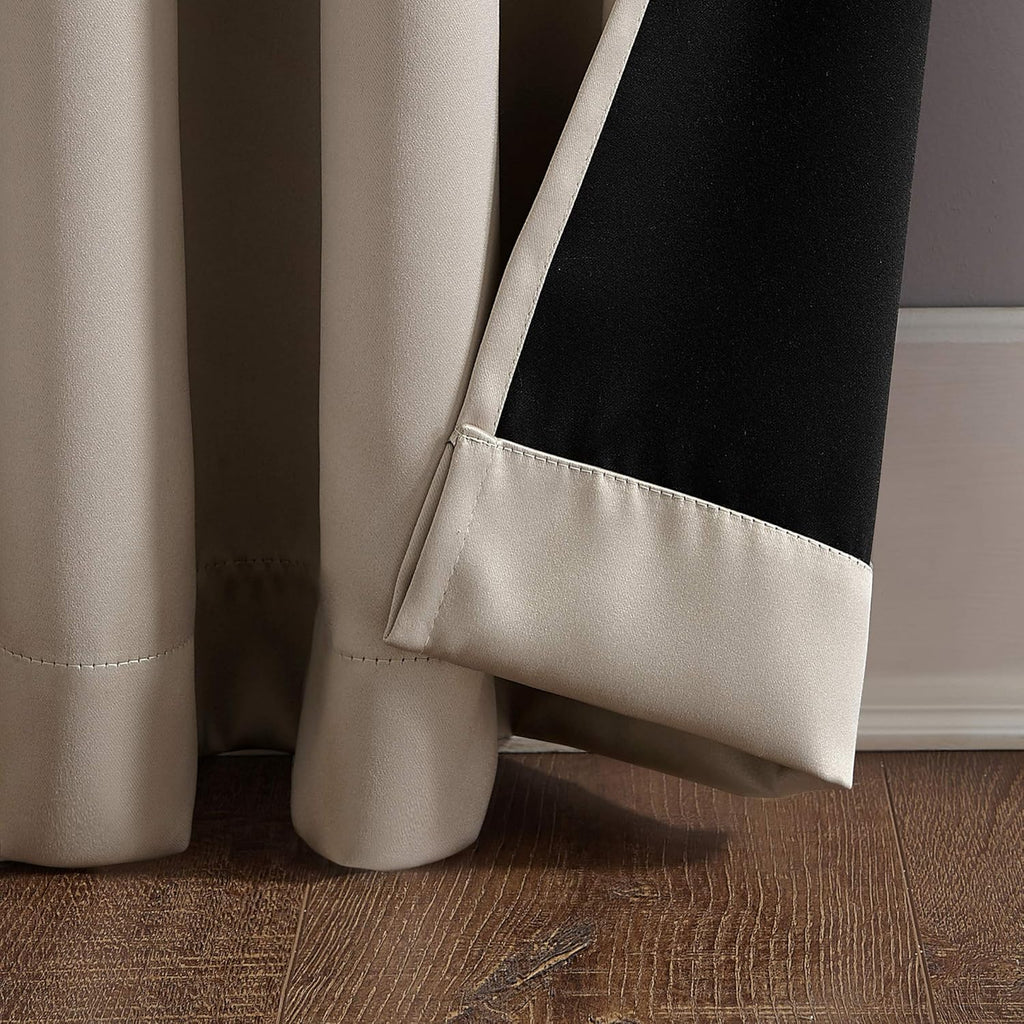 Sun Zero - 52468 Oslo Theater Grade Extreme 100% Blackout Rod Pocket Curtain Panel, 52" x 63", Stone
