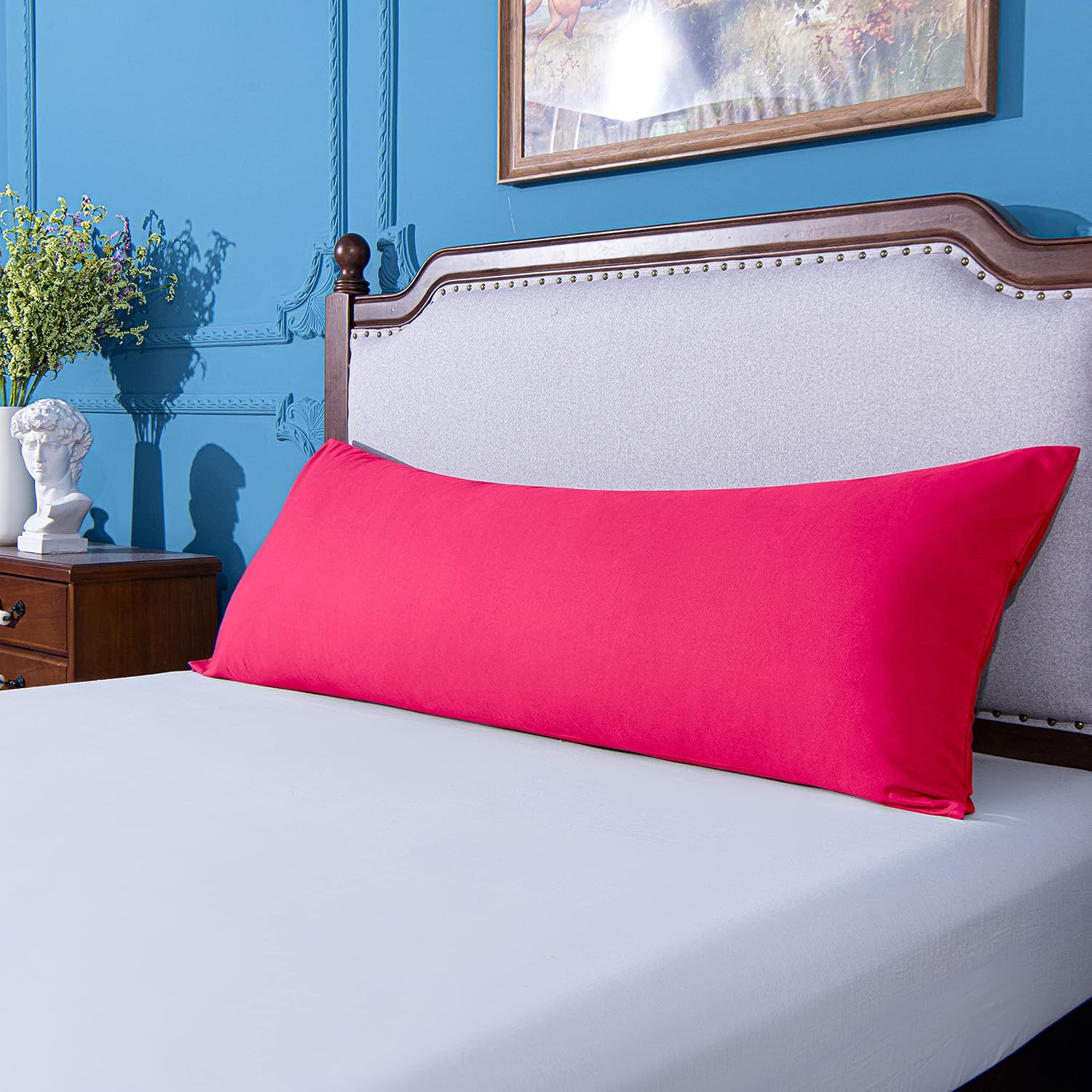 Ntbay Body Pillowcase - Brushed Microfiber 20x54 Pillowcase - Soft, Wrinkle-Free, Fade-Resistant, Stain-Resistant, Magenta Body Pillow Cove…