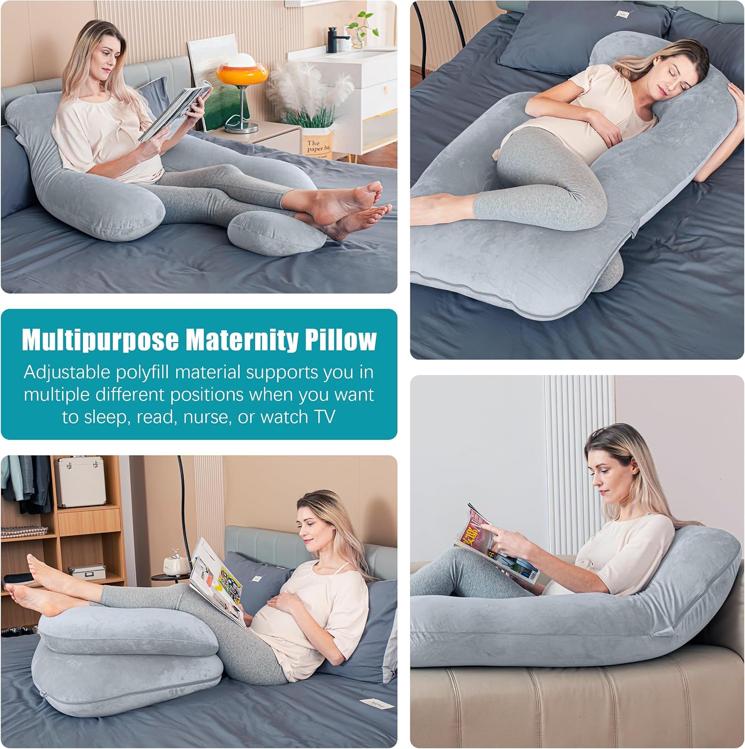 Cute Castle Pregnancy Pillows, Soft U-Shape Maternity Pillow with Removable Cover - Full Body Pillows for Adults Sleeping - Pregnancy…