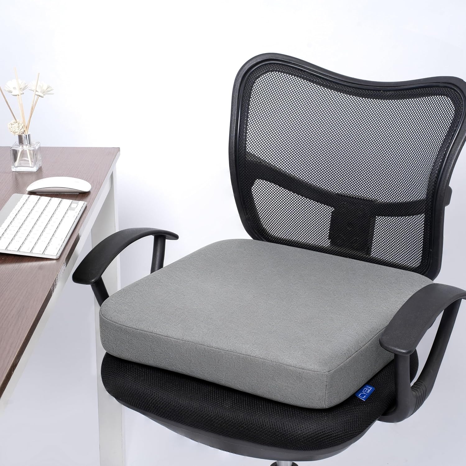 Cylen Ifoam Gel Infused Memory Foam Layer Wheelchair Cushion - Seat Cushion for Wheelchair-Office Chair, Kitchen Chair-Pressure Sore and Ta…