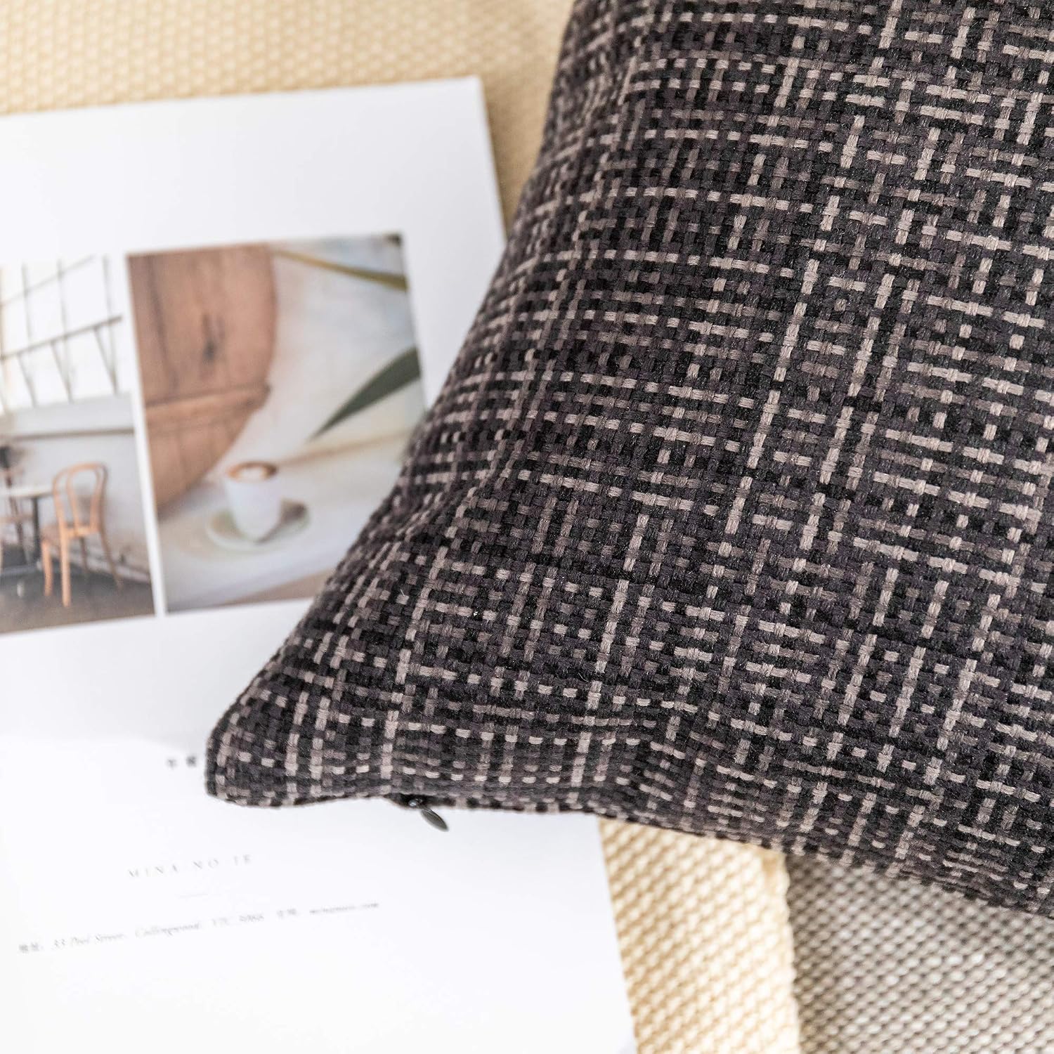 Kevin Textile Outdoor Waterproof Throw Pillow Covers 14x24 Inch Pack of 2 Woven Faux Linen Farmhouse Decorative Water Resistant Lumbar…