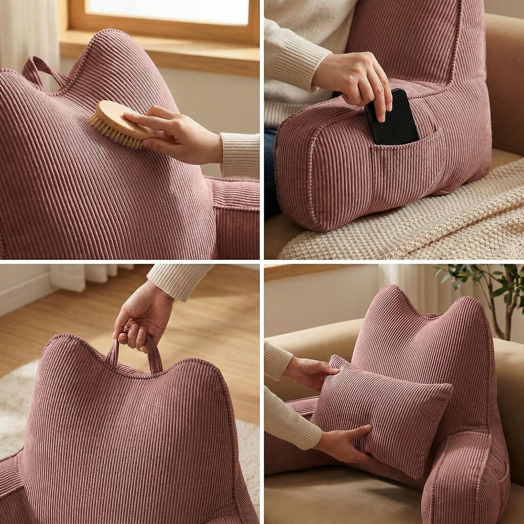 Ailuteie Patented Design Lounge Pillow with Arms for Couch & Bed, Extra Large Reading Pillow Backrest with Detachable Lumbar Support, Sitti…