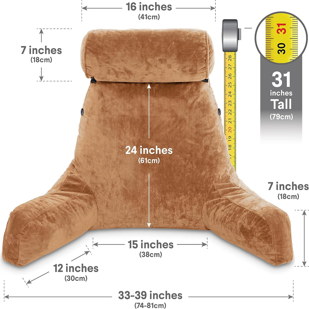 Husband Pillow XXL The Original for Adults - 30" Tall Backrest for Sitting Up in Bed - Firm Support Reading & Bed Rest Pillows for…