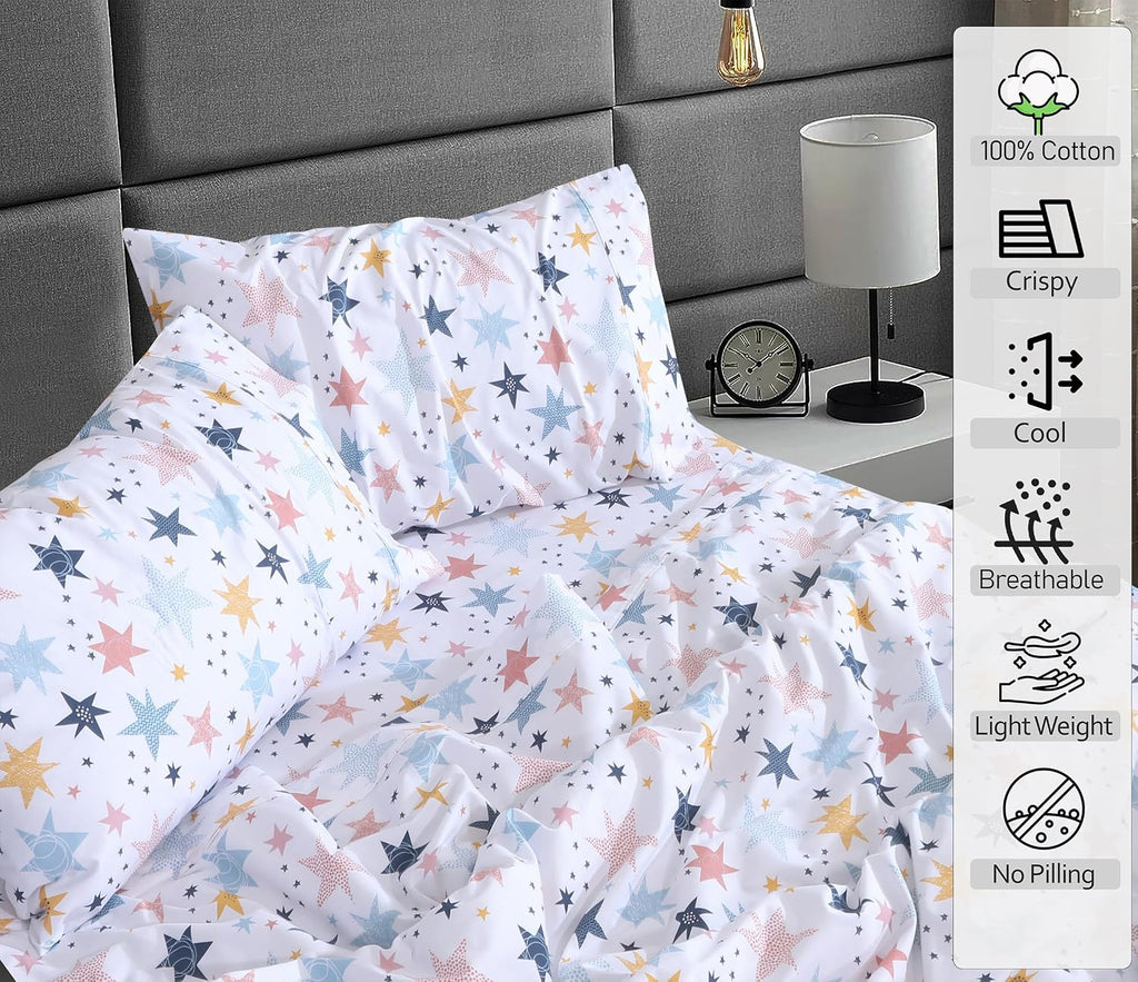 Ruvanti 100% Cotton Percale Sheets Twin XL Size – Crisp Cooling Bed Sheets for Hot Sleepers, Deep Pocket 16”, Soft Breathable & Durable Hot…