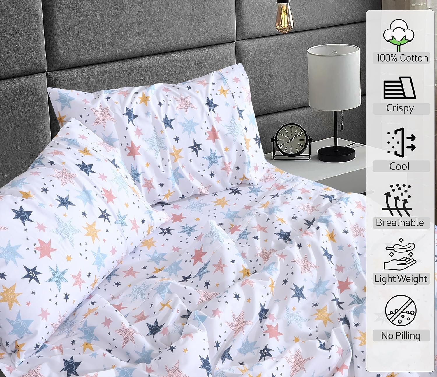 Ruvanti 100% Cotton Percale Sheets Twin XL Size – Crisp Cooling Bed Sheets for Hot Sleepers, Deep Pocket 16”, Soft Breathable & Durable Hot…