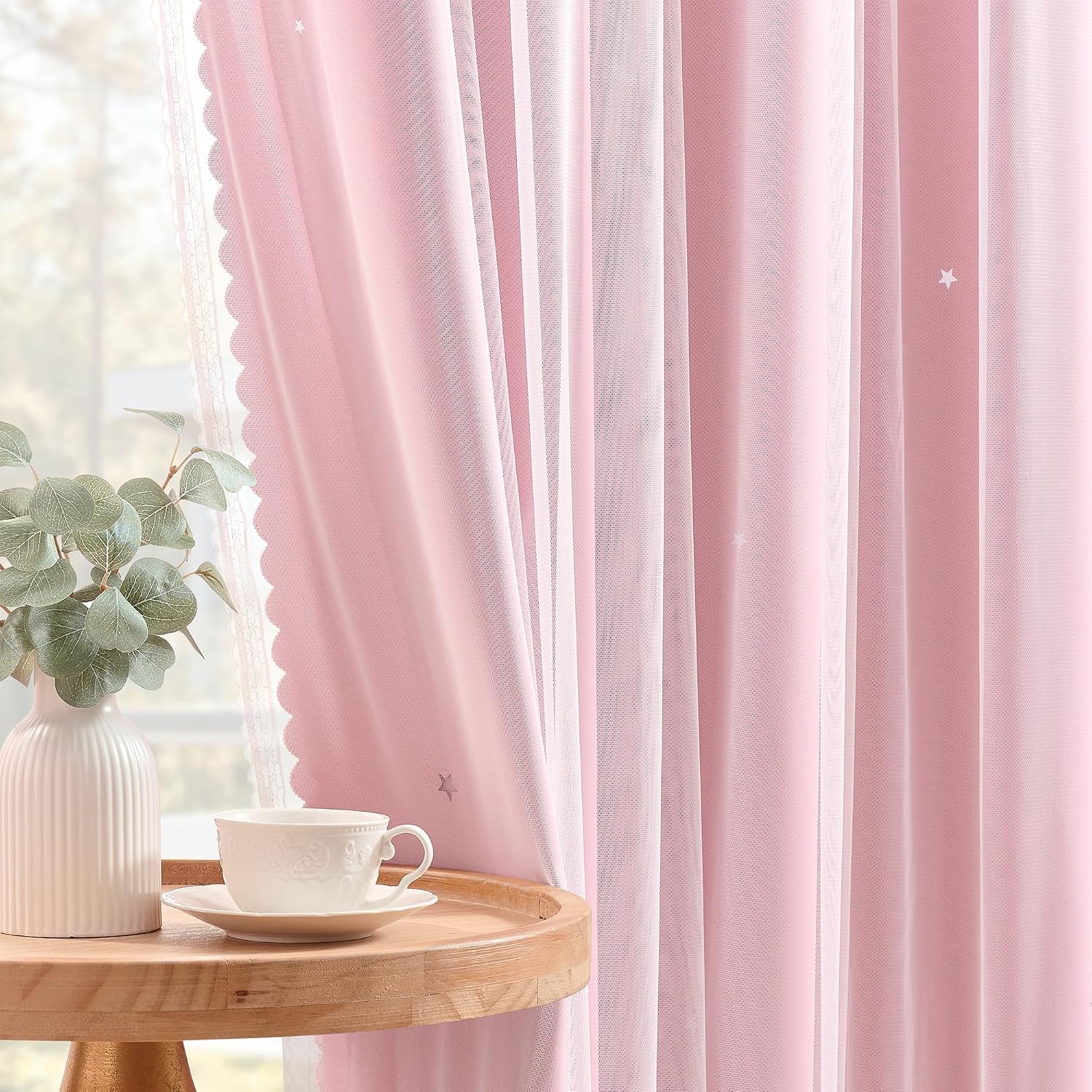 Addsomecolortolife XiDi Pink Curtains for Bedroom, Girls Room Blackout Curtains, Kids Room Darkening Curtains, Light Pink Decor, 1 Panel Li…