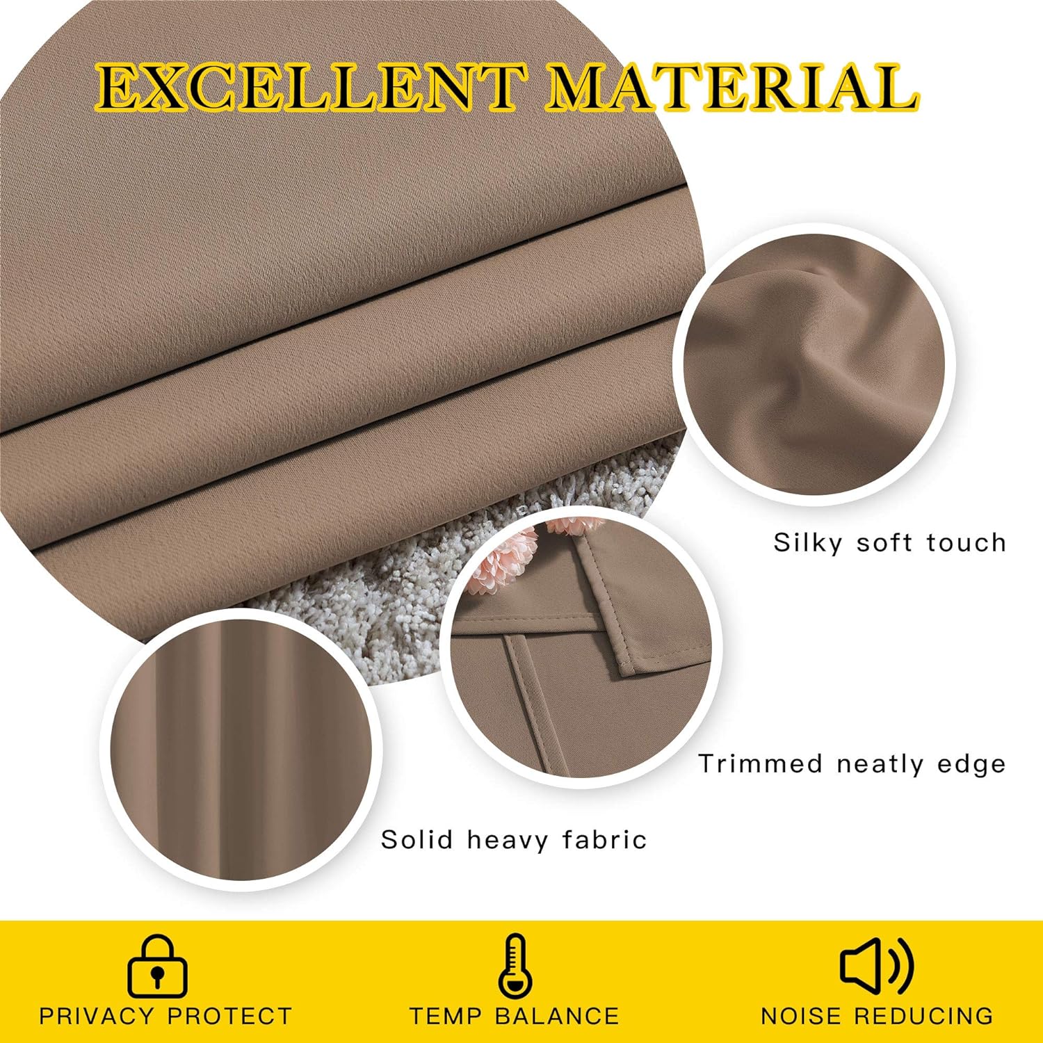 NICETOWN Insulated Blackout Curtains and Drapes - Microfiber Energy Saving Thermal Insulated Solid Grommet Blackout Draperies for Kitchen…