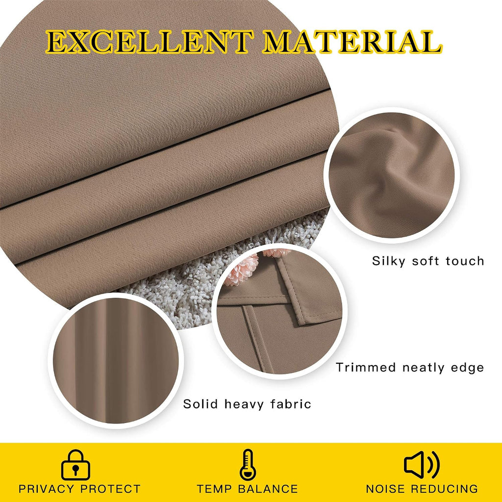 Nicetown Blackout Draperies Curtains Panels - Window Treatment Thermal Insulated Solid Grommet Blackout Drapes for Bedroom (Set of 2, 52 by…