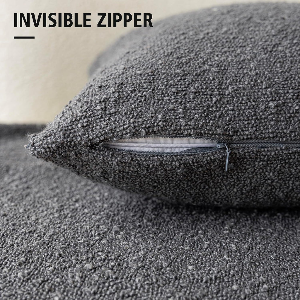 Foindtower Textured Boucle Throw Pillow Covers Accent Solid Lumbar Pillow Cases Cozy Soft Decorative Couch Cushion Case for Chair Sofa…