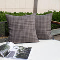 Kevin Textile Pack of 2 Decorative Outdoor Waterproof Throw Pillow Covers Stripe Square Pillowcases Modern Cushion Cases for Patio Couch…