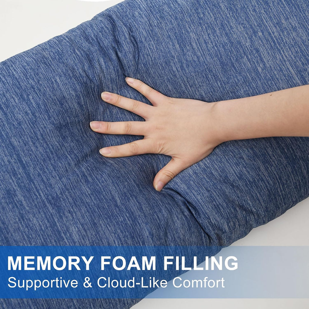 Hiasan Cooling Body Pillow for Adults, Long Memory Foam Body Pillow - Full Size Support for Side Sleepers & Pregnancy, Back, 20x60 Inches,…