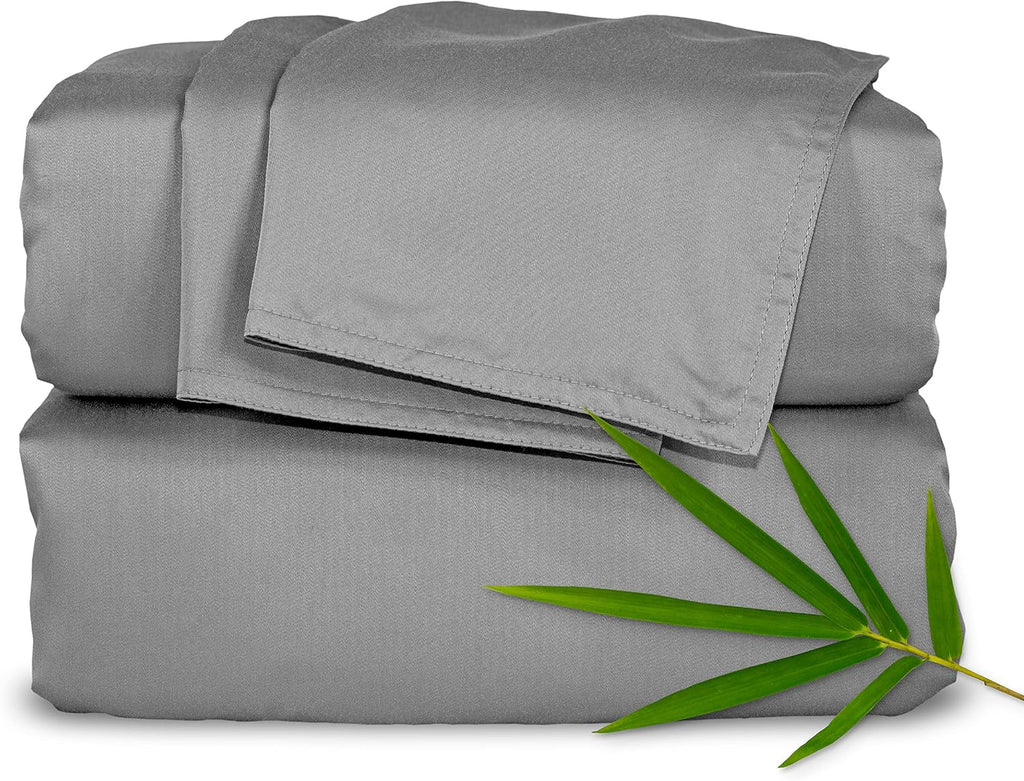 PureBamboo Pure Bamboo Twin Sheets, Genuine 100% Organic Viscose Derived from Bamboo Bed Sheet Set, Luxuriously Soft & Cooling, Double Stit…