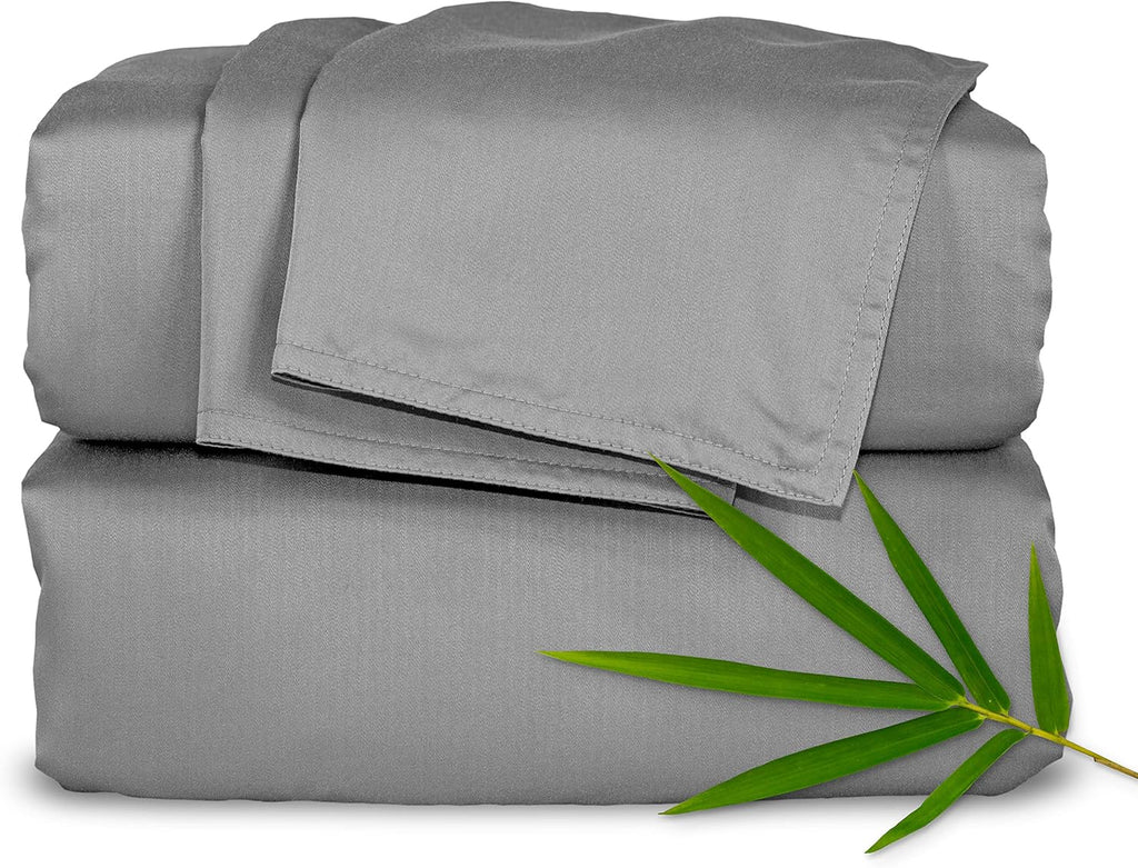 PureBamboo Pure Bamboo Queen Sheets, Genuine 100% Organic Viscose Derived from Bamboo Bed Sheet Set, Luxuriously Soft & Cooling, Double Sti…