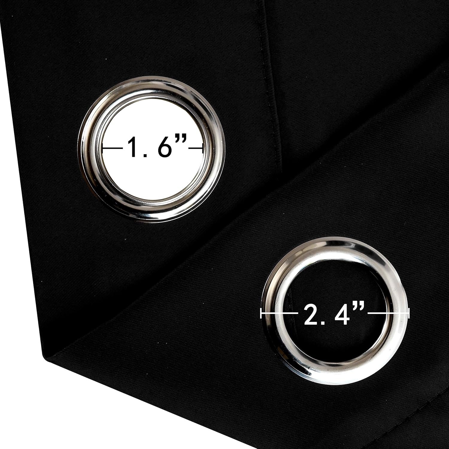 Lemomo Black Blackout Curtains 42 x 54 Inch Length Set of 2 Panels Grommet Bedroom Curtains for Living Room 54 Inch Black