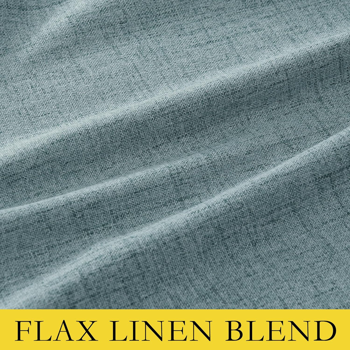 NICETOWN 100% Absolutely Blackout Linen Curtains with Thermal Insulated White Liner, Skylark Blue, 52" Wide, 120" Length Energy Saving…
