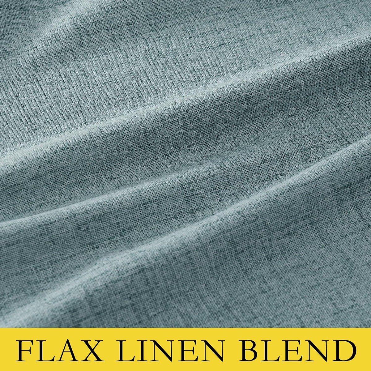 NICETOWN 100% Absolutely Blackout Linen Curtains with Thermal Insulated Liner, Skylark Blue, 42" Wide, 45" Length Energy Saving Curtains…