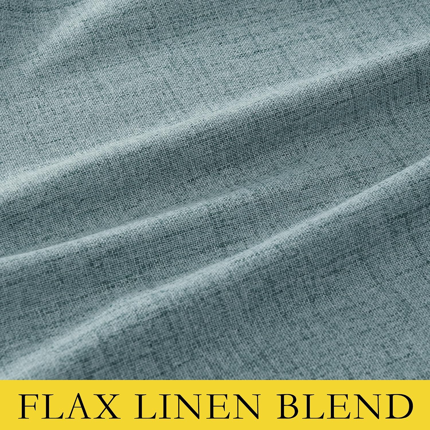 NICETOWN 100% Absolutely Blackout Linen Curtains with Thermal Insulated Liner, Skylark Blue, 62" Wide, 90" Length Energy Saving Curtains…