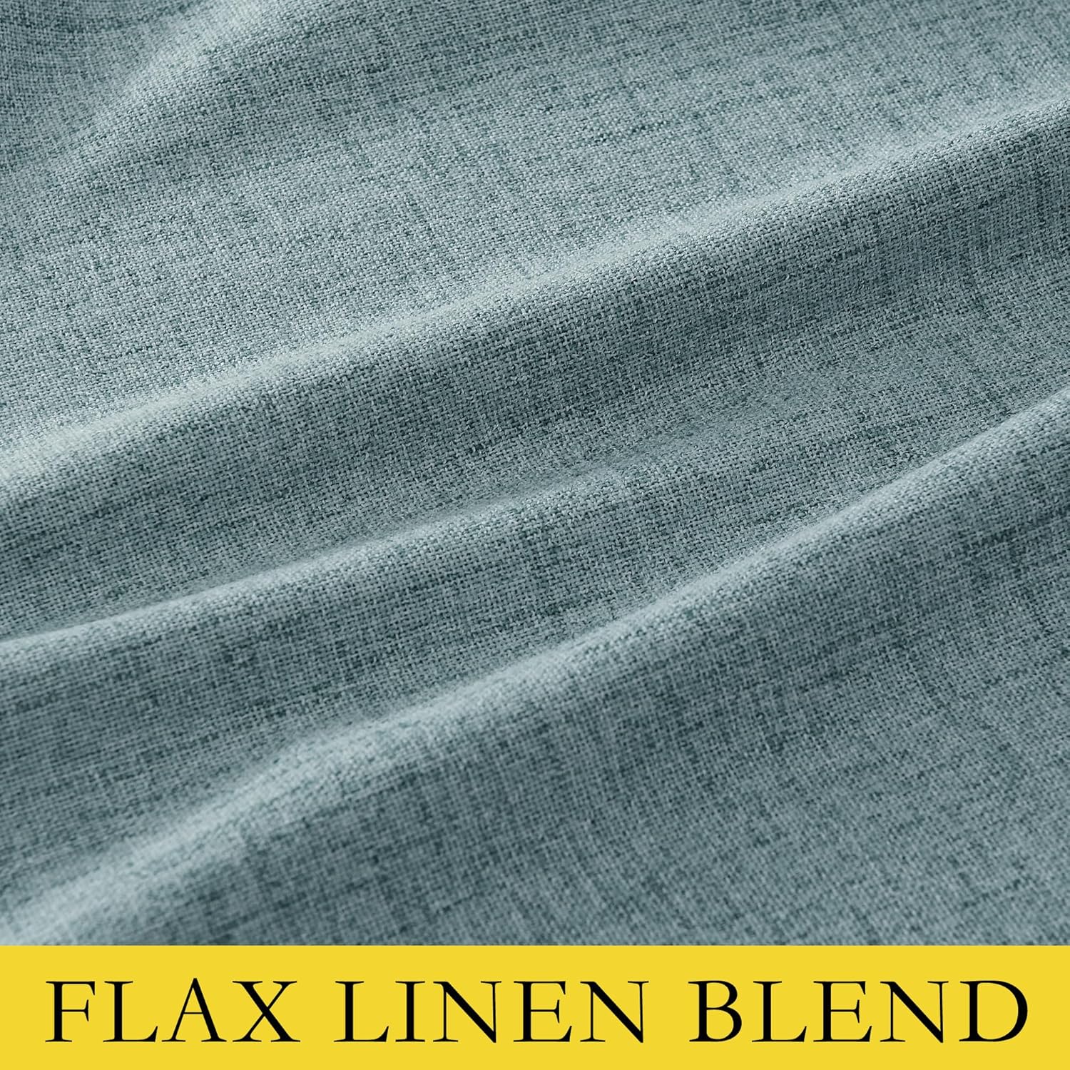 NICETOWN 100% Absolutely Blackout Linen Curtains with Thermal Insulated Liner, Skylark Blue, 62" Wide, 72" Length Energy Saving Curtains…