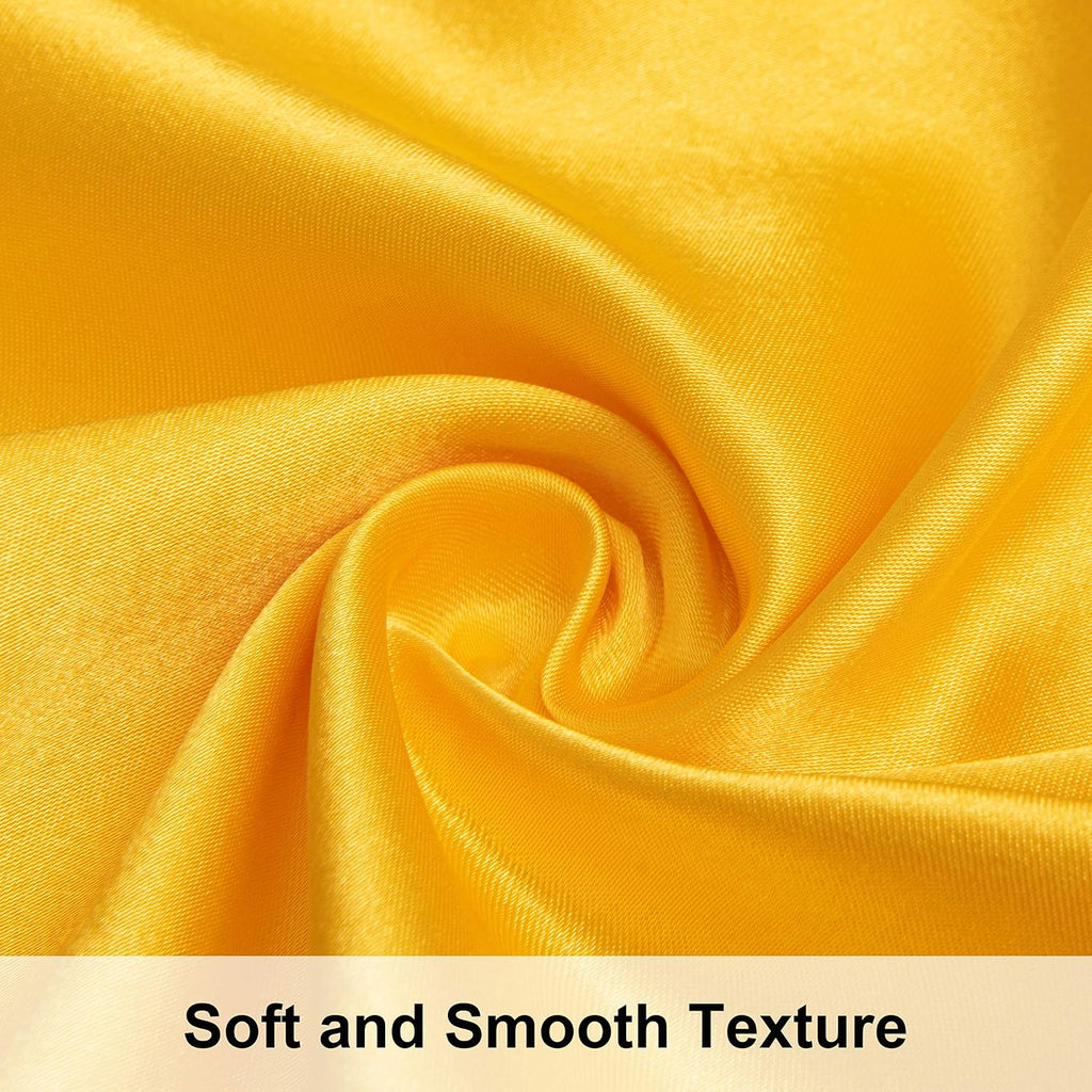 Ntbay 2 Pack Satin Queen Pillowcases for Hair and Skin, Luxurious and Silky Pillow Cases with Envelope Closure, 20x30 Inches, Yellow 2 Pack…