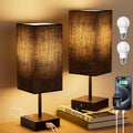 Bedside Table Lamps Set of 2, Touch Bedroom Lamp with USB C+A Charging Ports, 3 Way Dimmable Lamps for Night Stands, Small Table Lamp for…
