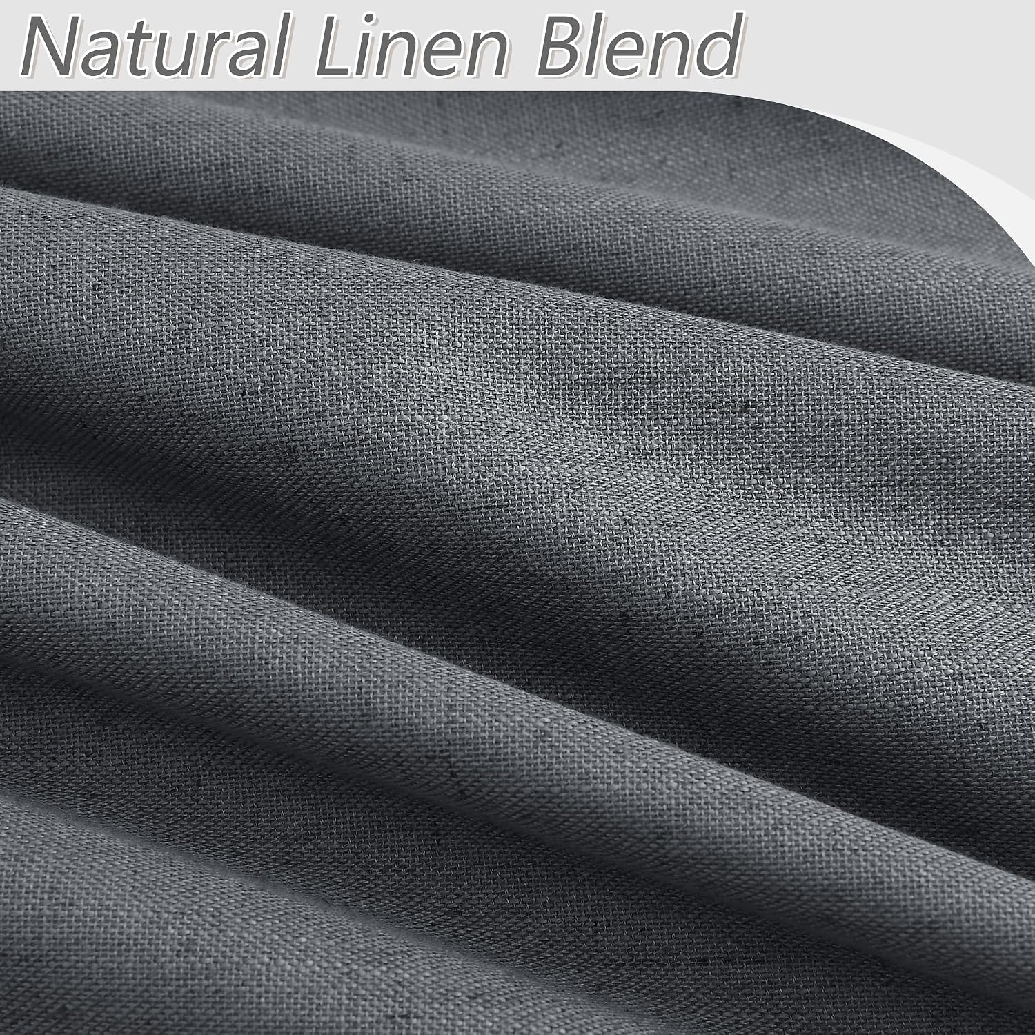 Guken 100% Blackout Curtains 102 Inch Length 2 Panels Set for Living Room Bedroom Back Tab Thermal Insulated Black Out Linen Drapes Room Da…