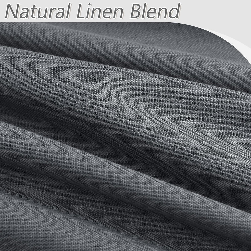 Guken 100% Blackout Curtains 96 Inch Length 2 Panels Set for Living Room Bedroom Back Tab Thermal Insulated Black Out Linen Drapes Room Dar…