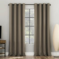 Sun Zero Nordic 2-Pack Theater Grade Noise Reducing Extreme 100% Blackout Grommet Curtain Panel Pair, 52" x 63, Mushroom Brown