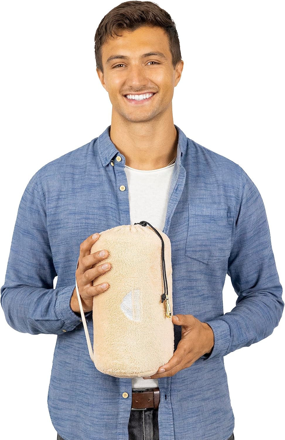 BlueHills Travel Blanket Pillow Rolled Soft Plush Airplane Throw Traveler Essentials Gift Compact in a Bag 70X48 inches Long Car Plane Flig…