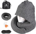 Vzpeun Travel Pillow - Hooded Neck Pillow Airplane Memory Foam Filling for Plane, Office, Cars Sleeping, Road Trip, Long Flights, Airplane…