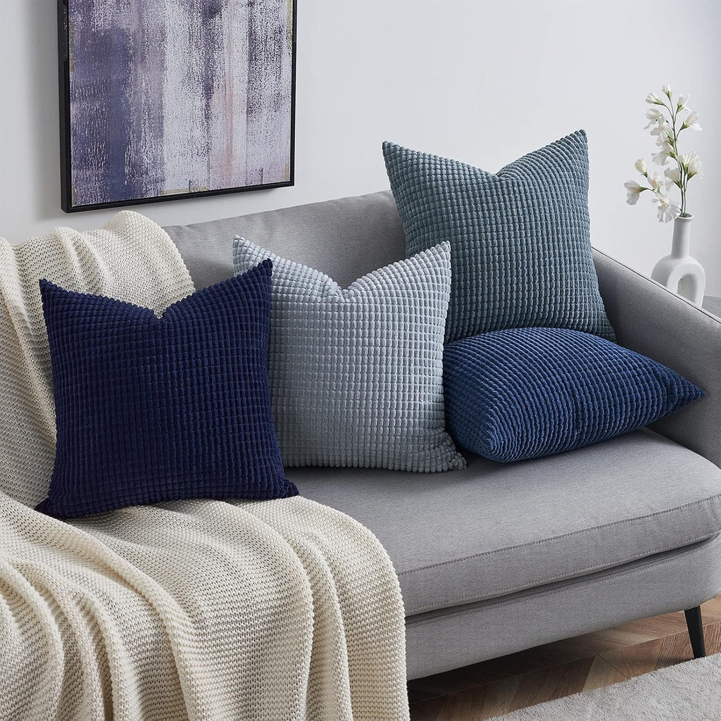 Topfinel 4 Packs Blue Decorative Throw Pillow Covers 16x16 Inch for Living Room Couch Bed Sofa, Boho Western Farmhouse Home Decor, Square S…
