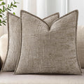 decorUhome Chenille Throw Pillow Covers 20x20 Set of 2, Soft Textured Slubby Modern Decorative Pillow Covers with Elegant Design for Couch,…