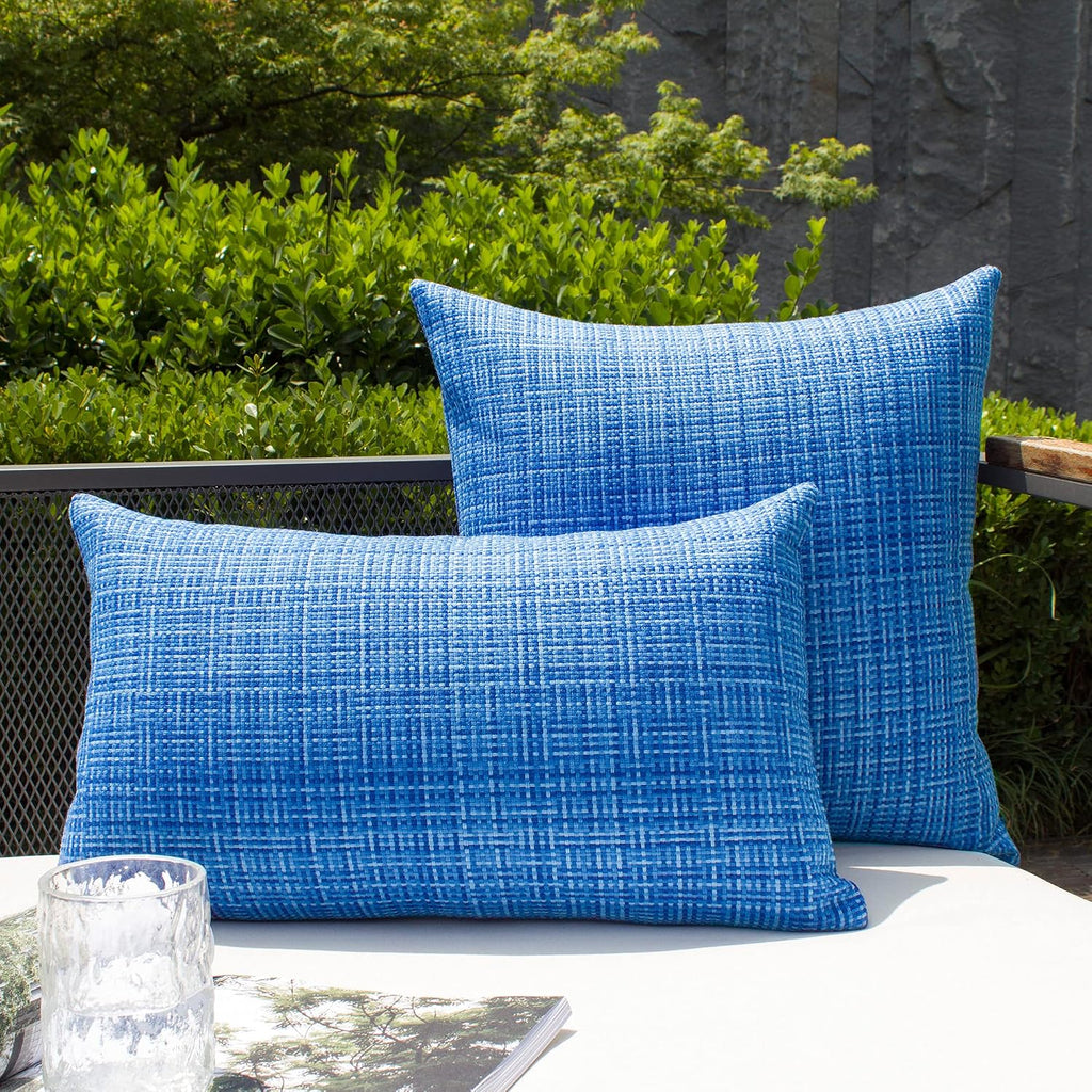 Kevin Textile Outdoor Waterproof Throw Pillow Covers 14x24 Inch Pack of 2 Woven Faux Linen Farmhouse Decorative Water Resistant Lumbar…