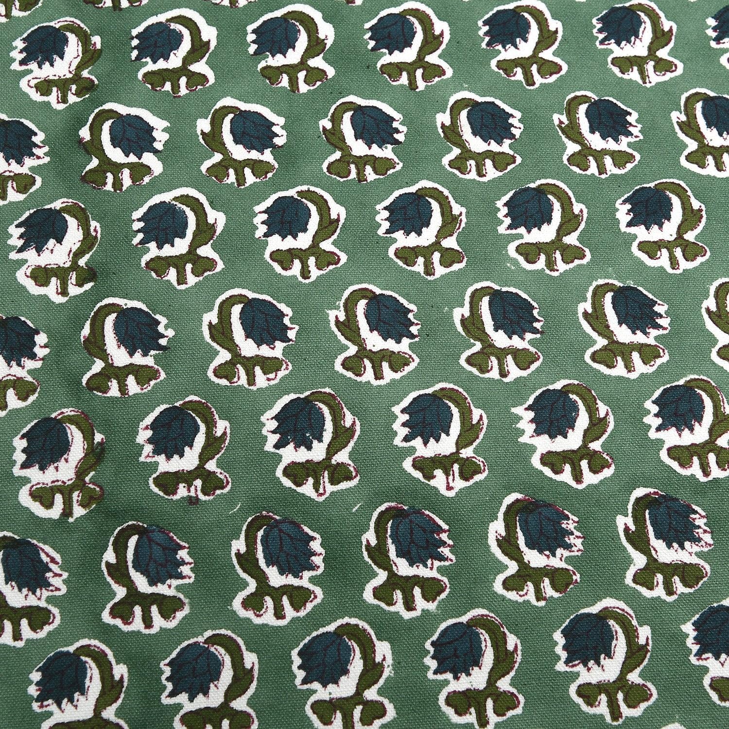 Ridhi Block Print Basil Green Pillow Cover 18" x 18" (Pack of 2) Decorative Couch Pillows for Living Room, Chic Boho Cute Outdoor Pillows C…