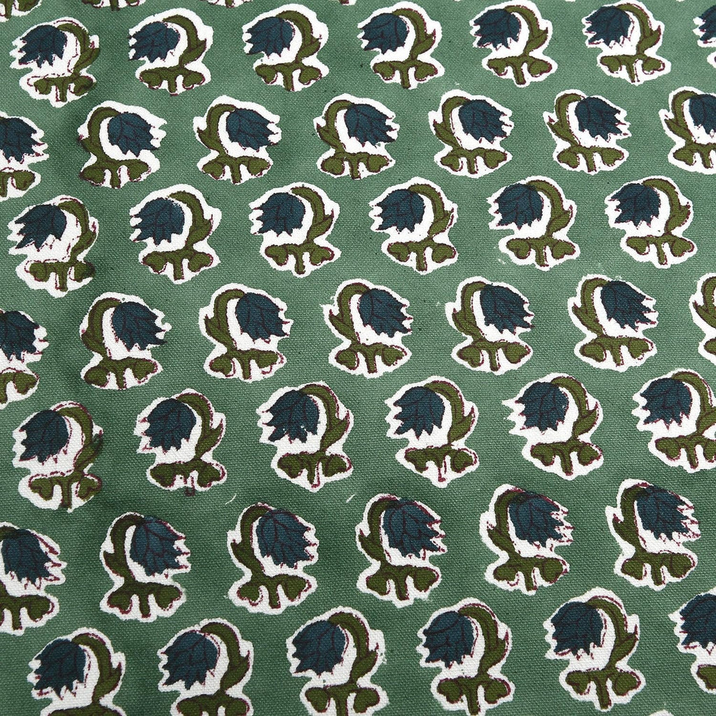 Ridhi Block Print Basil Green Pillow Cover 16" x 16" (Pack of 2) Decorative Couch Pillows for Living Room, Chic Boho Cute Outdoor Pillows C…