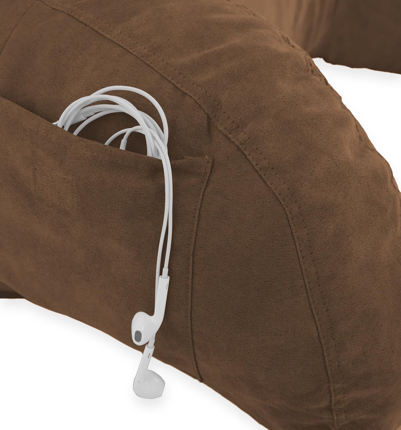 Deluxe Comfort Microsuede Bed Rest - Backrest Pillow with Arms - Bed Rest Pillow - Reading Bedrest Lounger - Sitting Support Pillow - Soft…