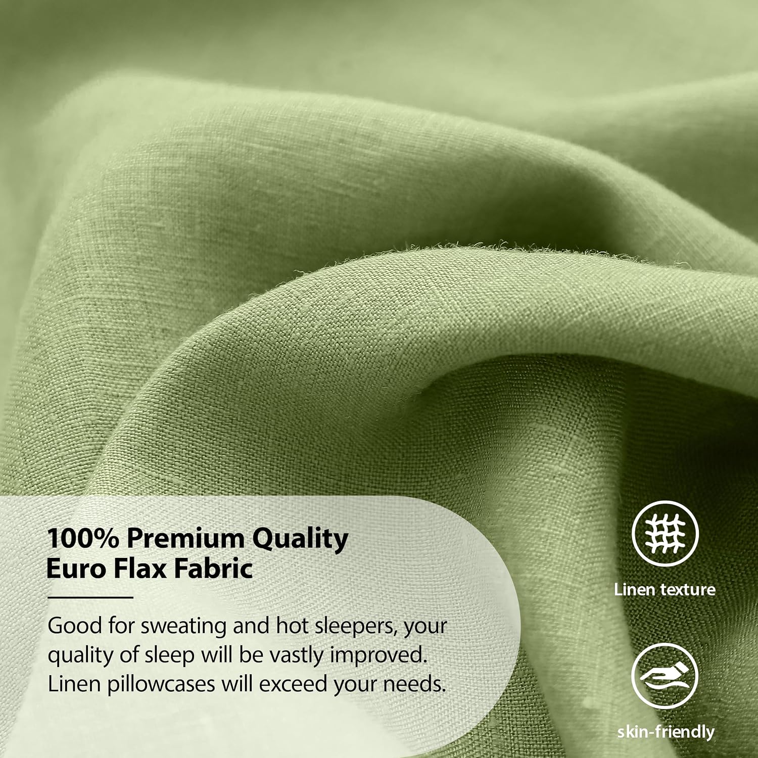 Simple&Opulence 100% Linen Pillowcases Basic Style Solid Color Set of 2, Queen Size Stone Washed Flax Pillow Cover Envelope Closure…