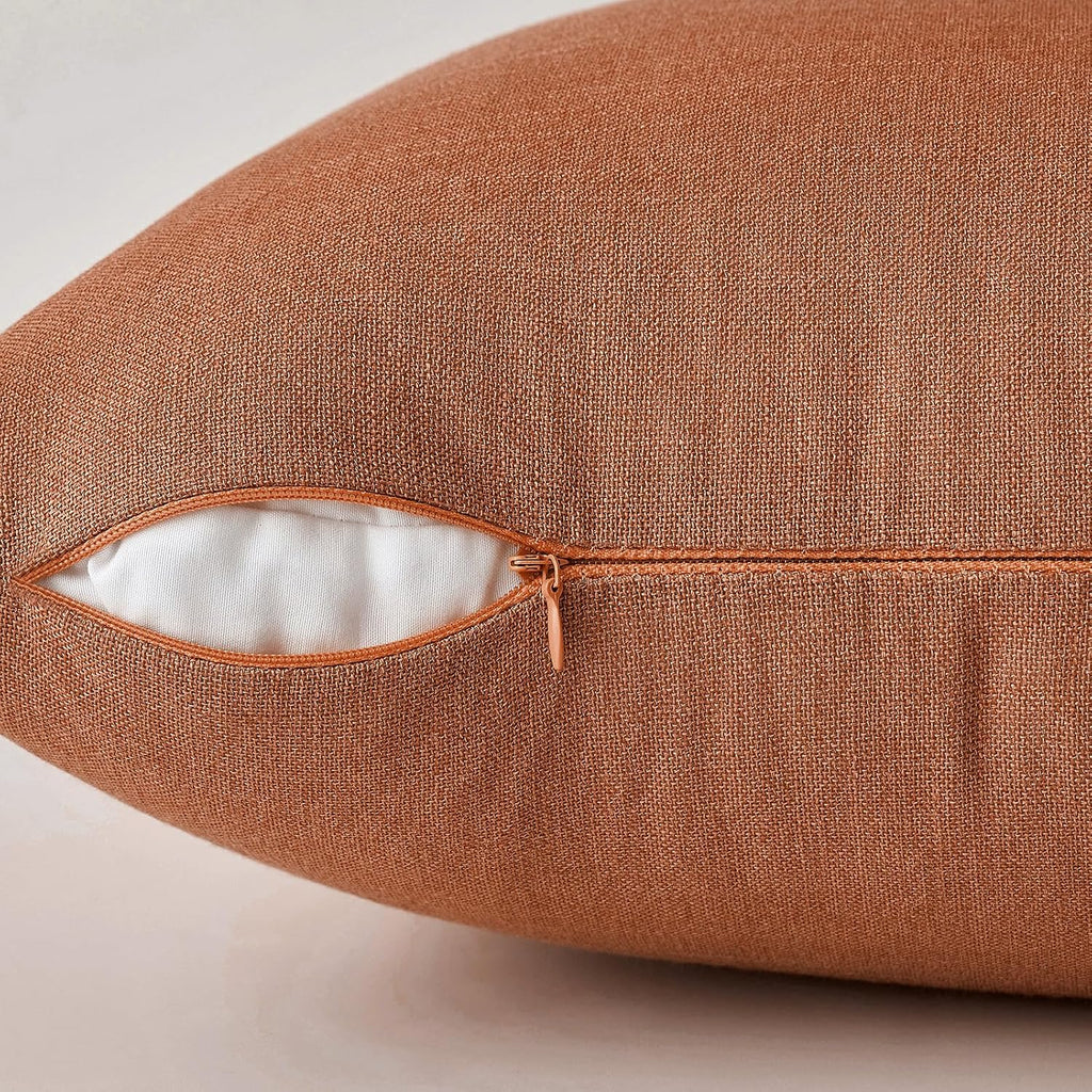Miulee Pack of 2 Decorative Linen Burlap Pillow Covers Farmhouse Boho Accent Pillowcases for Sofa Car Couch Bedroom Living Room Decor 18x18…