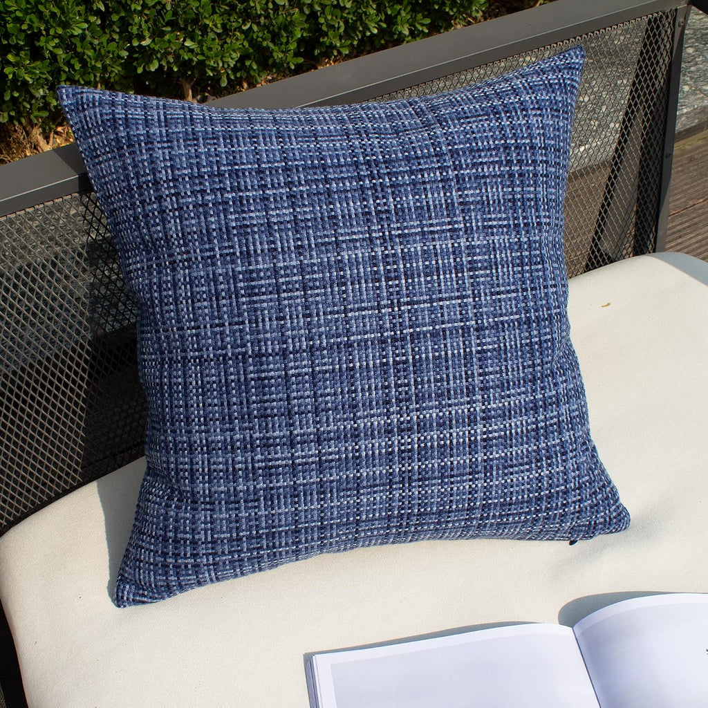 Kevin Textile Pack of 2 Decorative Outdoor Waterproof Throw Pillow Covers Stripe Square Pillowcases Modern Cushion Cases for Patio Couch…