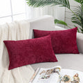 Gawamay Lumbar Decorative Throw Pillow Covers 12"x20" Inch Set of 2, Super Soft Chenille Rectangle Pillowcase for Living Room Bedroom Sofa…