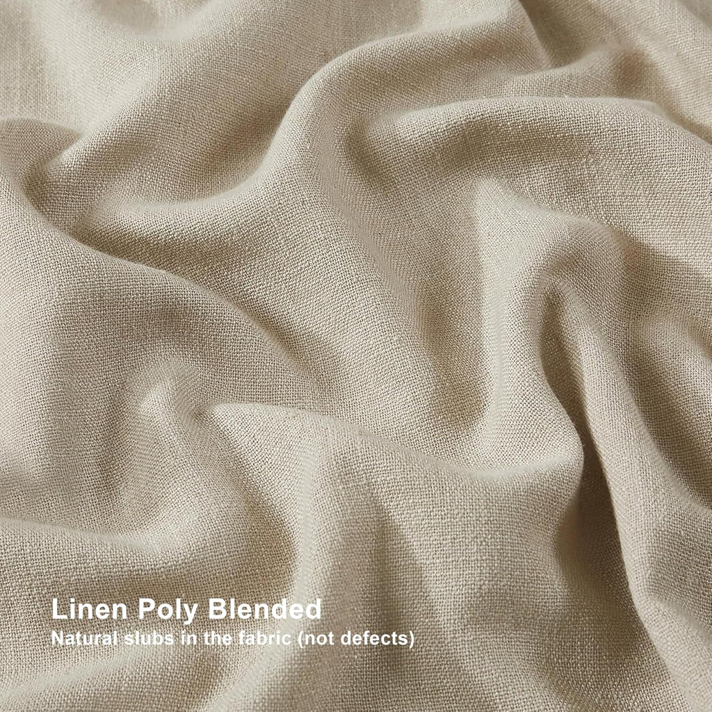 VisionHome Vision Home Sand Pinch Pleated Full Blackout Curtains Linen Blended Room Darkening Window Curtains 84 inch for Living Room Bedro…