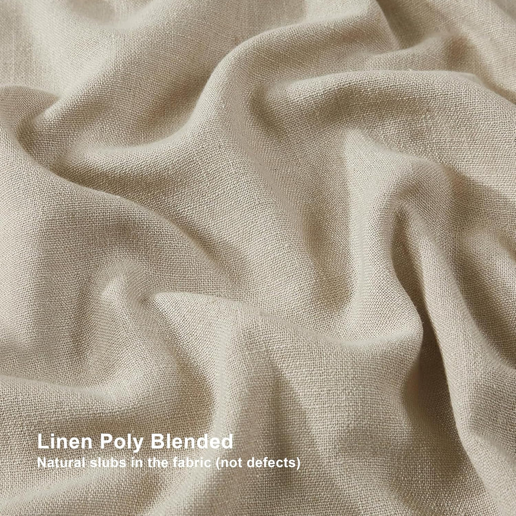VisionHome Vision Home Sand Pinch Pleated Full Blackout Curtains Linen Blended Room Darkening Window Curtains 108 inch for Living Room Bedr…