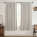 Qjmydeco Room Darkening Curtains 72 Inches Long 2 Panels Burg, Rich Linen Heavy Insulated Bay Window Curtains Modern Neutral Drapes for Bed…