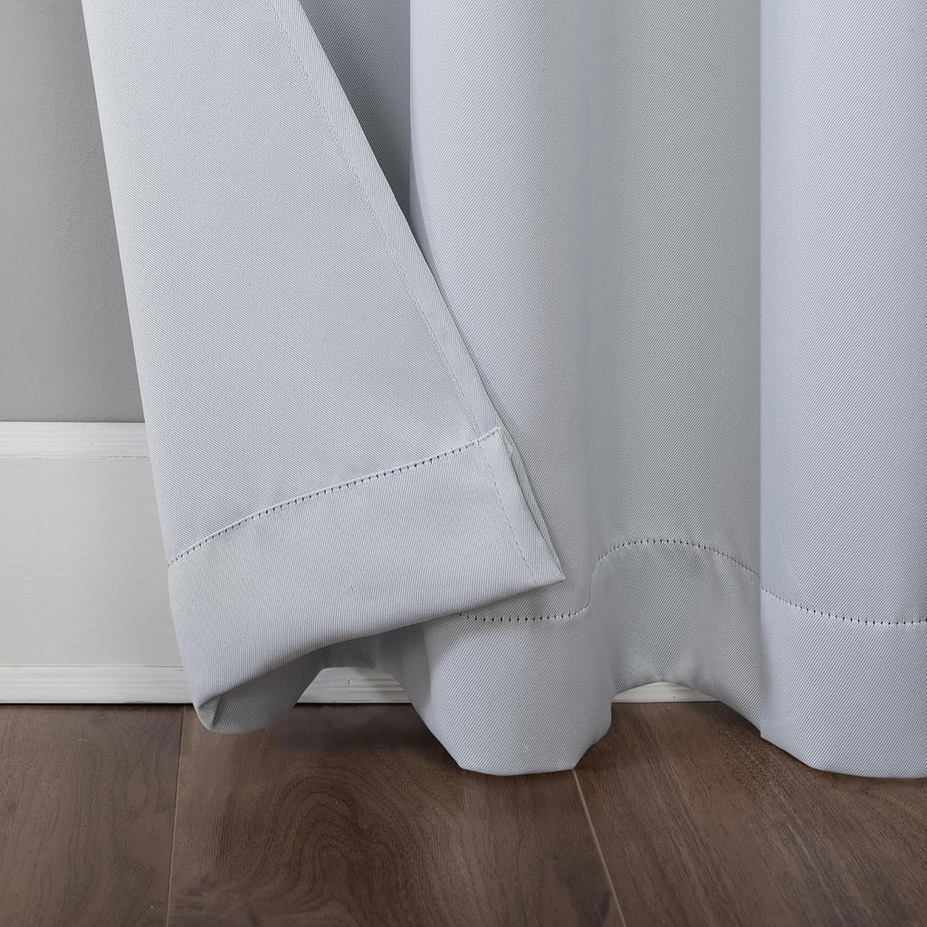 Sun Zero Easton Energy Saving Blackout Grommet Curtain Panel, 40" x 63", Dove White