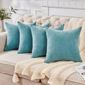 Gawamay Decorative Square Throw Pillow Covers 18"x18" Inch Set of 4, Super Soft Chenille Pillows Farmhouse Fall Pillowcase for Living Room…